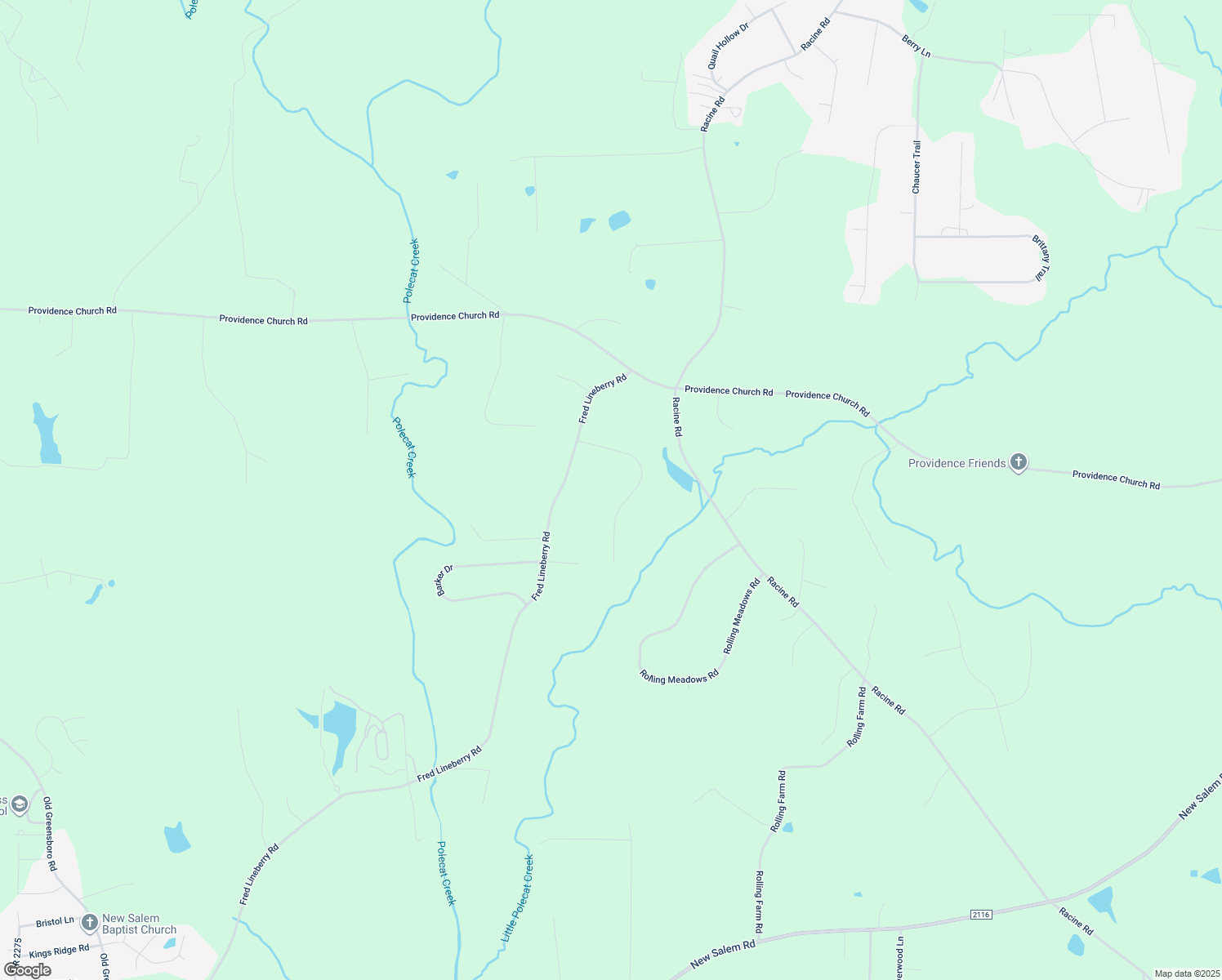 map of restaurants, bars, coffee shops, grocery stores, and more near 5443 Nightwood Drive in Randleman
