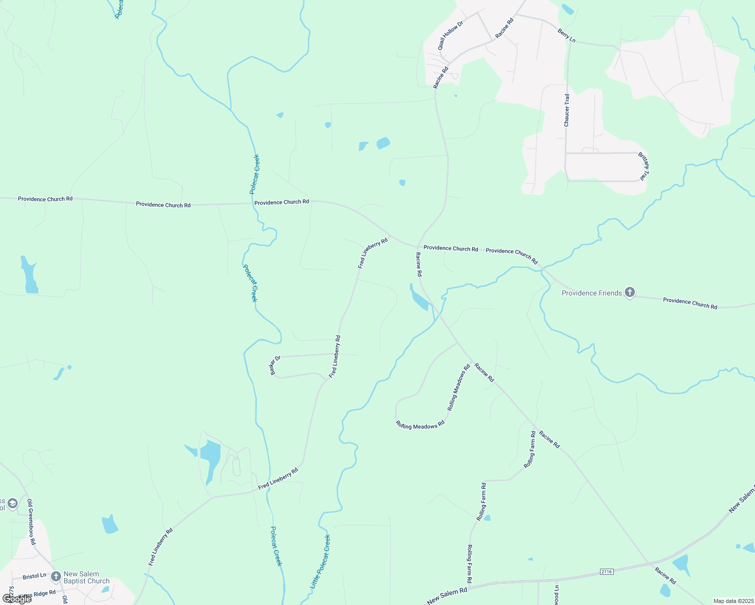 map of restaurants, bars, coffee shops, grocery stores, and more near 5443 Nightwood Drive in Randleman