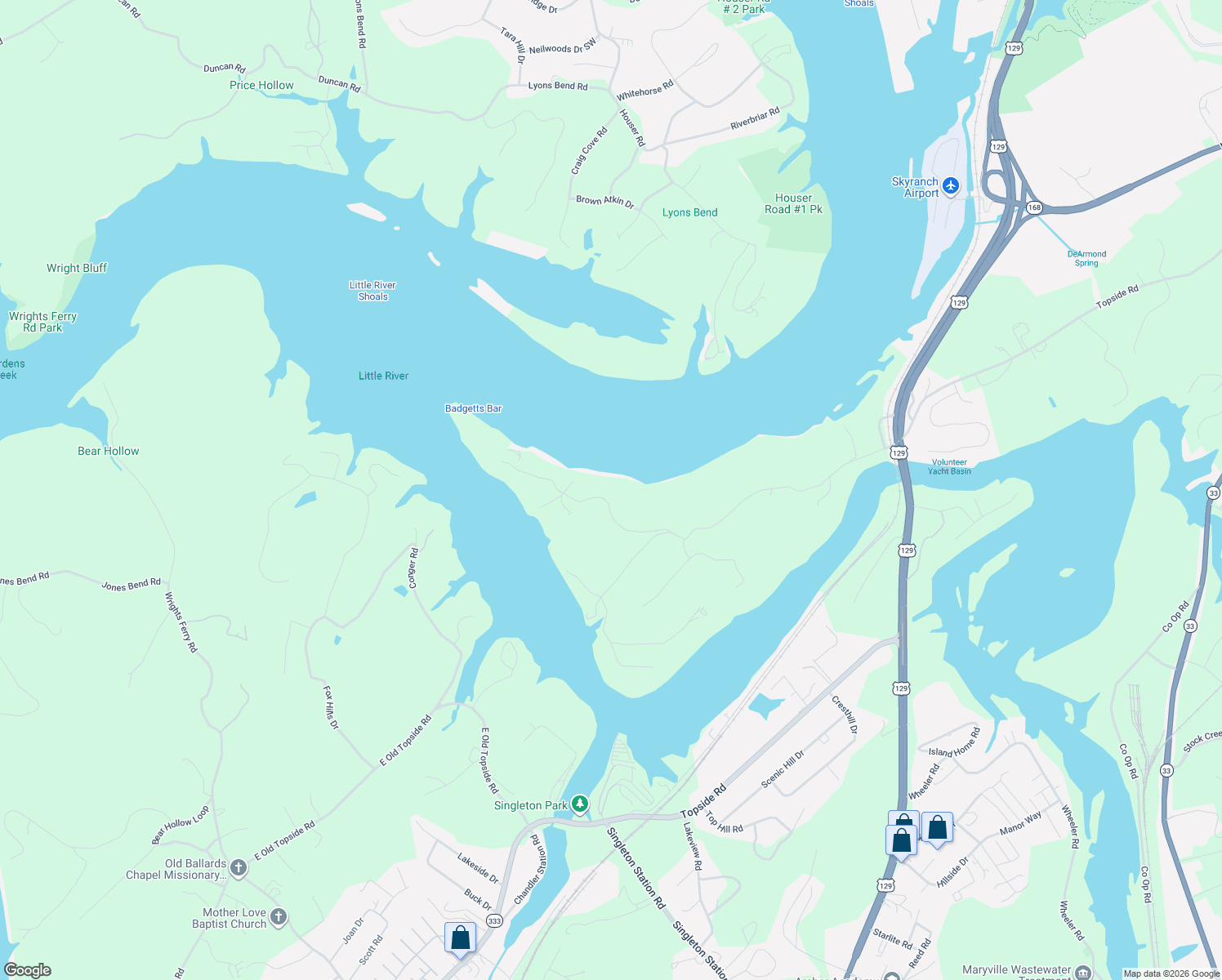 map of restaurants, bars, coffee shops, grocery stores, and more near 4213 Beechwood Drive in Knoxville
