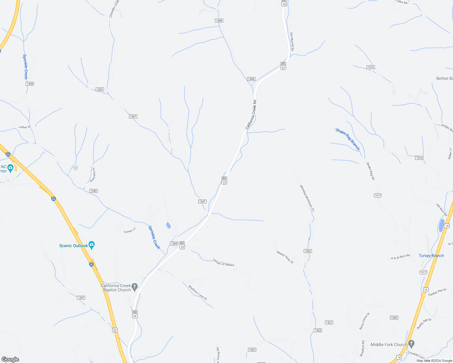 map of restaurants, bars, coffee shops, grocery stores, and more near 6132 U.S. 23 Alternate in Mars Hill