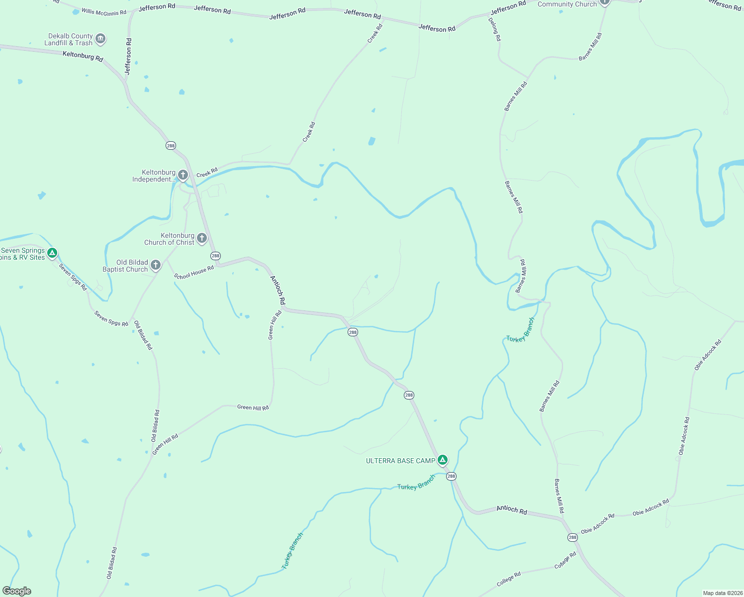 map of restaurants, bars, coffee shops, grocery stores, and more near 6553 Antioch Road in Smithville