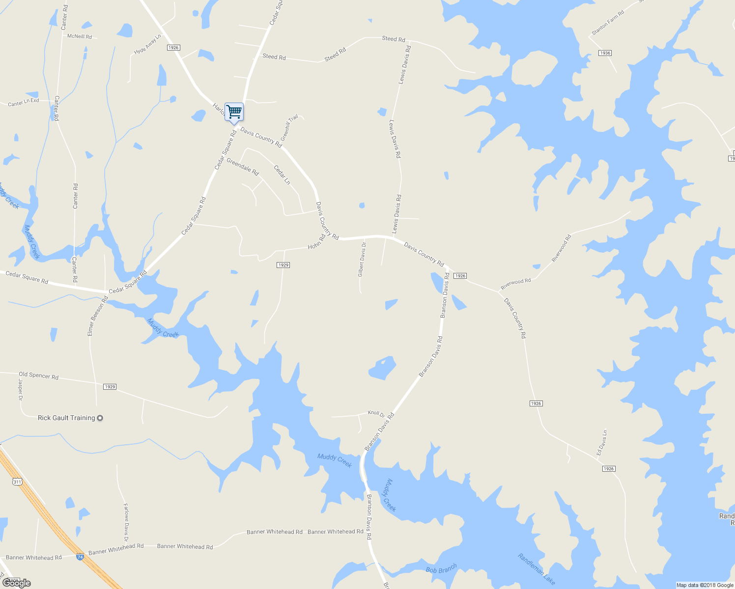 map of restaurants, bars, coffee shops, grocery stores, and more near 5954 Gilbert Davis Drive in Randleman
