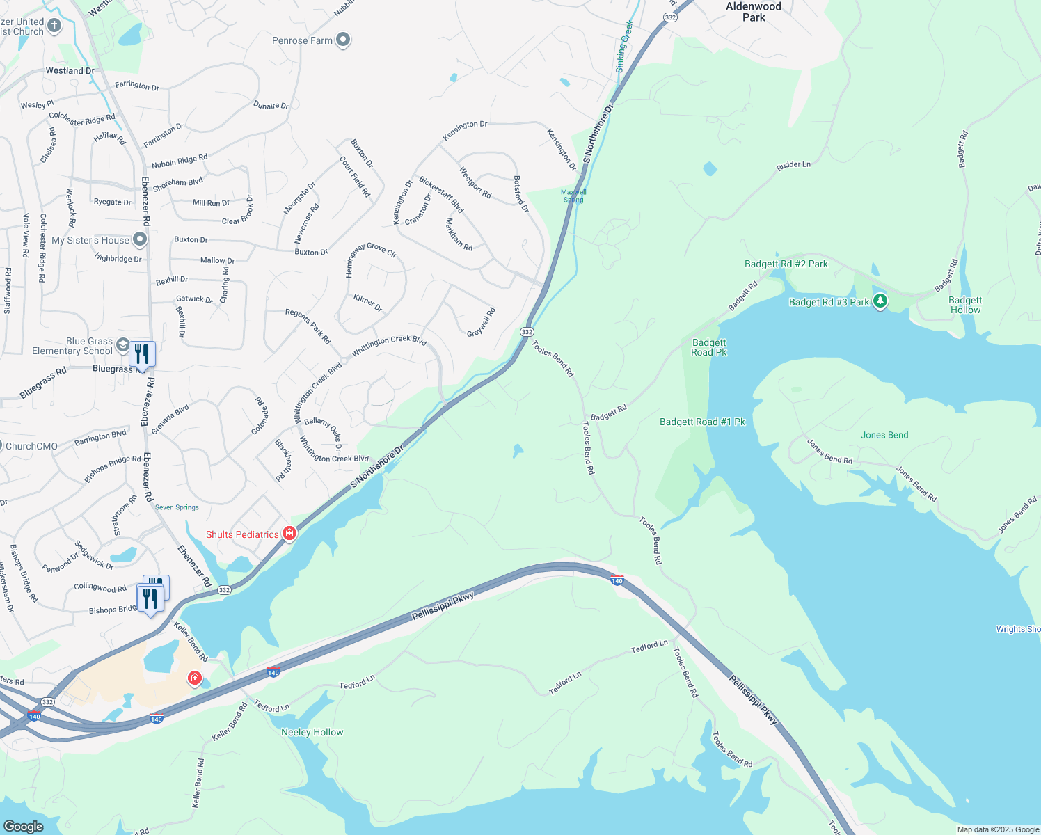 map of restaurants, bars, coffee shops, grocery stores, and more near 8818 Laurel Grove Lane in Knoxville