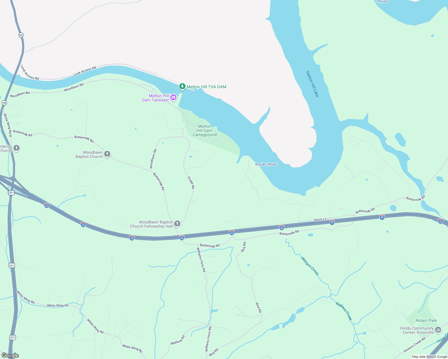 map of restaurants, bars, coffee shops, grocery stores, and more near 1867 Grubb Road in Lenoir City