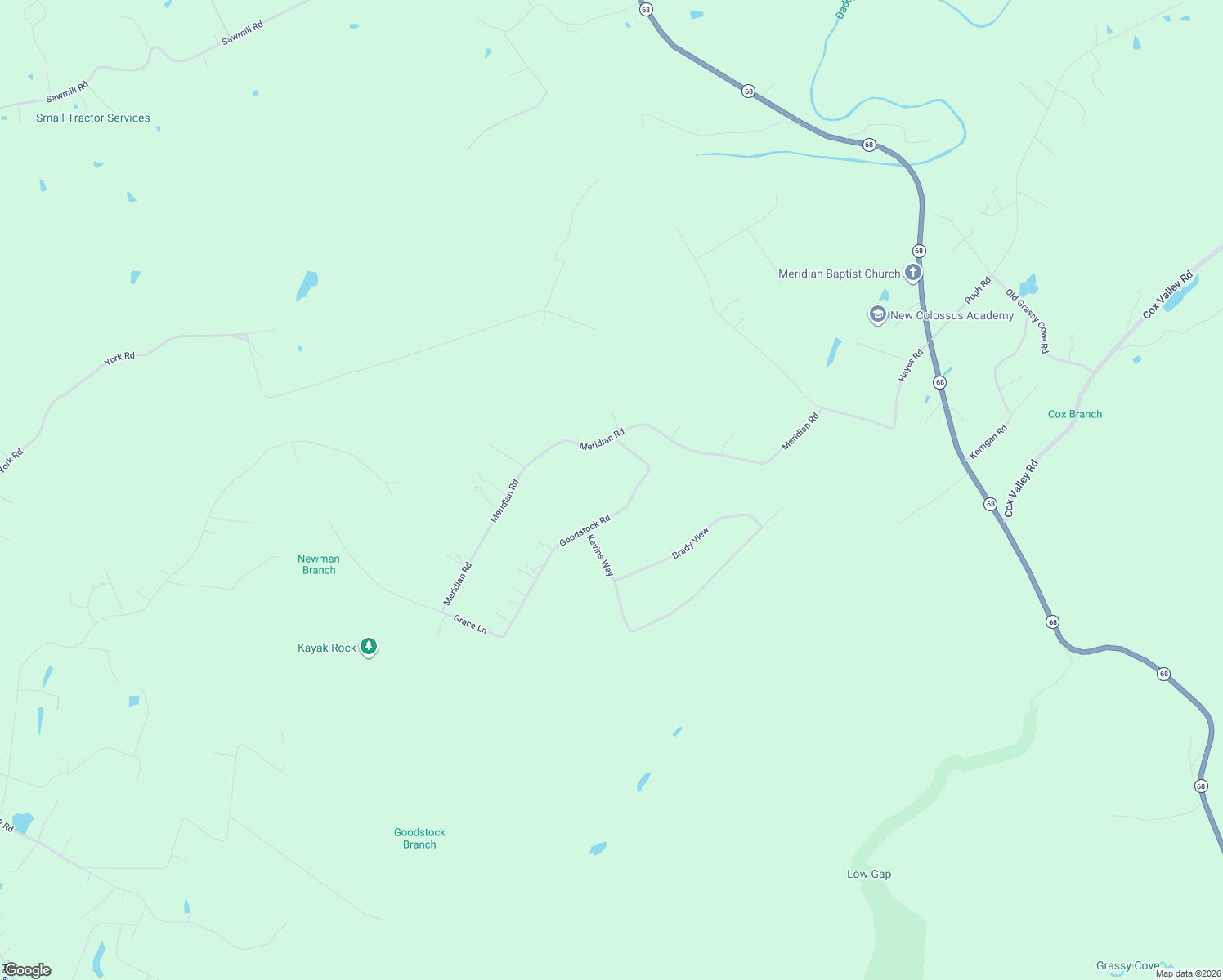 map of restaurants, bars, coffee shops, grocery stores, and more near 236 Goodstock Road in Crossville
