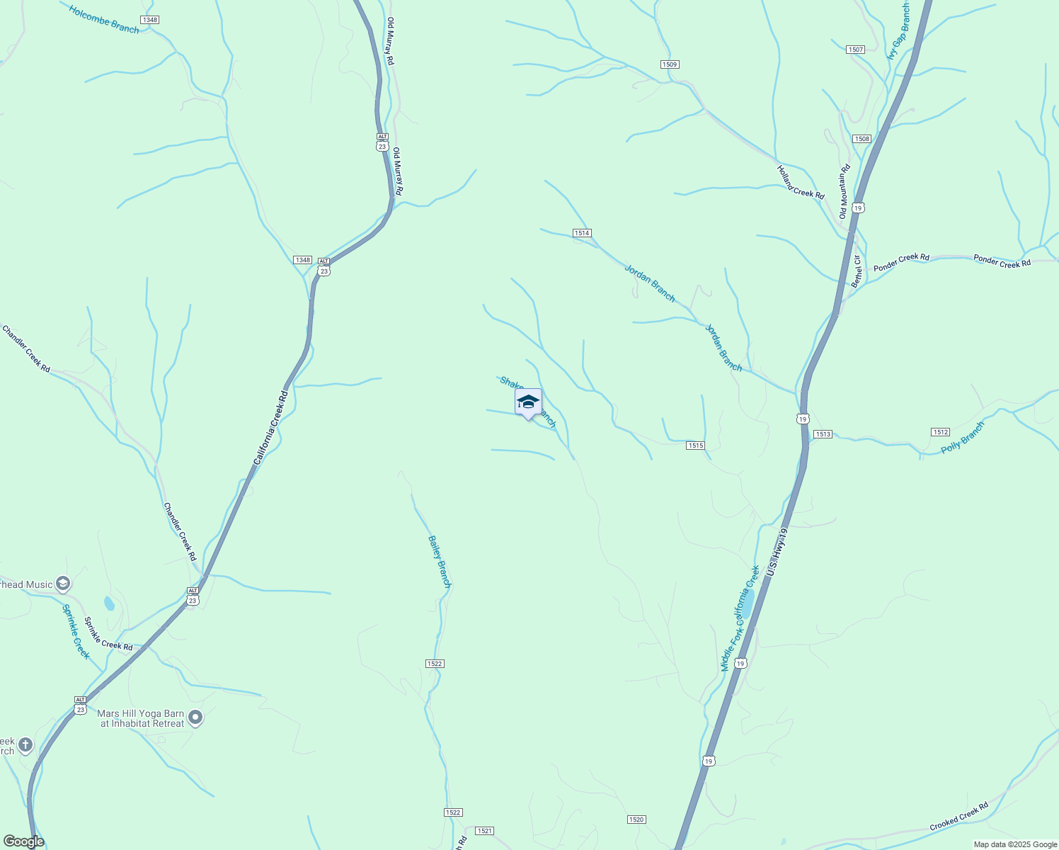 map of restaurants, bars, coffee shops, grocery stores, and more near in Mars Hill