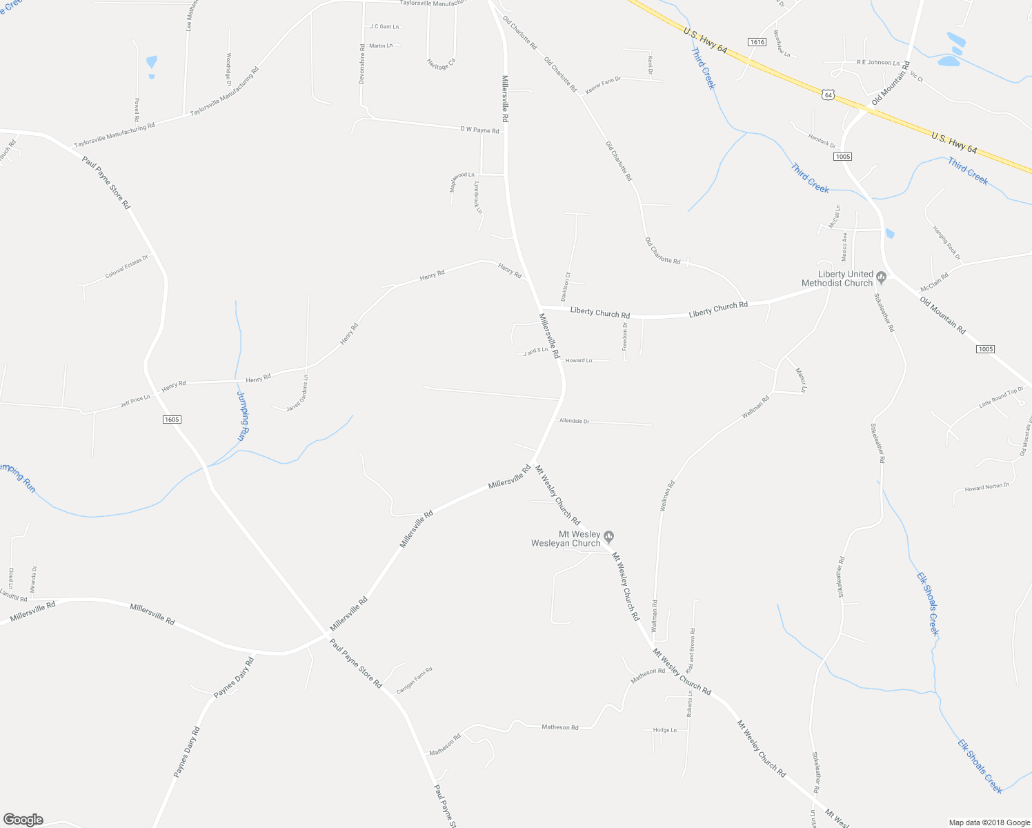 map of restaurants, bars, coffee shops, grocery stores, and more near 4951 Millersville Road in Township of Taylorsville