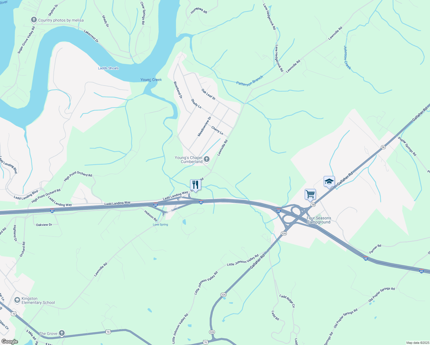 map of restaurants, bars, coffee shops, grocery stores, and more near 111 Kidwell Lane in Kingston