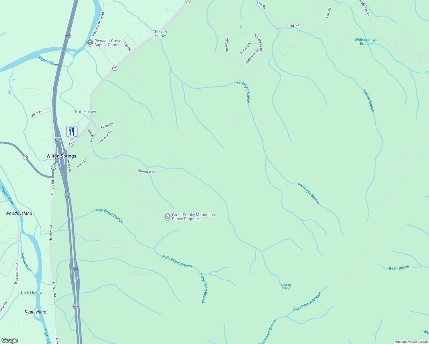 map of restaurants, bars, coffee shops, grocery stores, and more near 1369 Wright Road in Newport