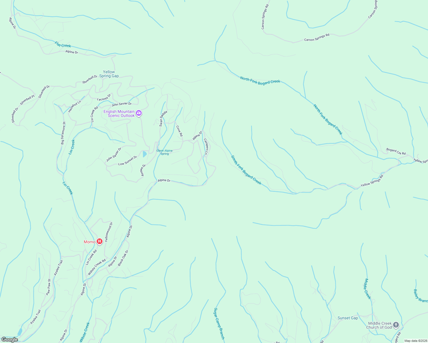 map of restaurants, bars, coffee shops, grocery stores, and more near 1032 Laurel Lick Road in Pigeon Forge