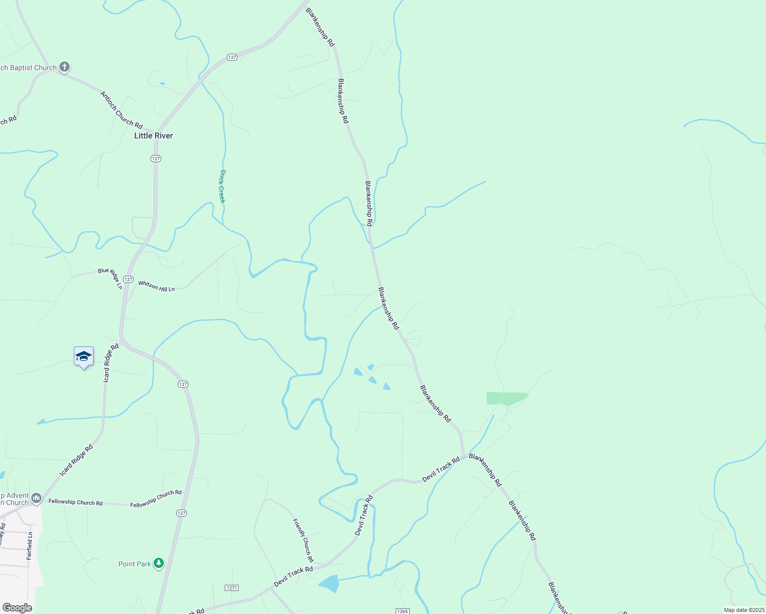 map of restaurants, bars, coffee shops, grocery stores, and more near 1513 Blankenship Road in Taylorsville