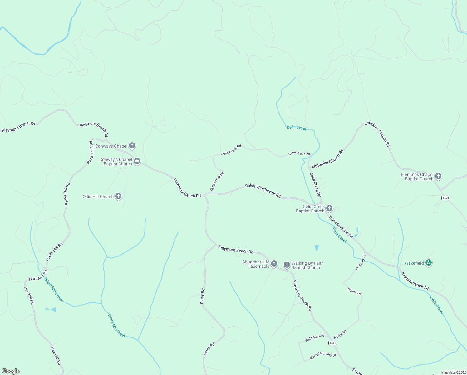 map of restaurants, bars, coffee shops, grocery stores, and more near 5192 Ralph Winchester Road in Lenoir