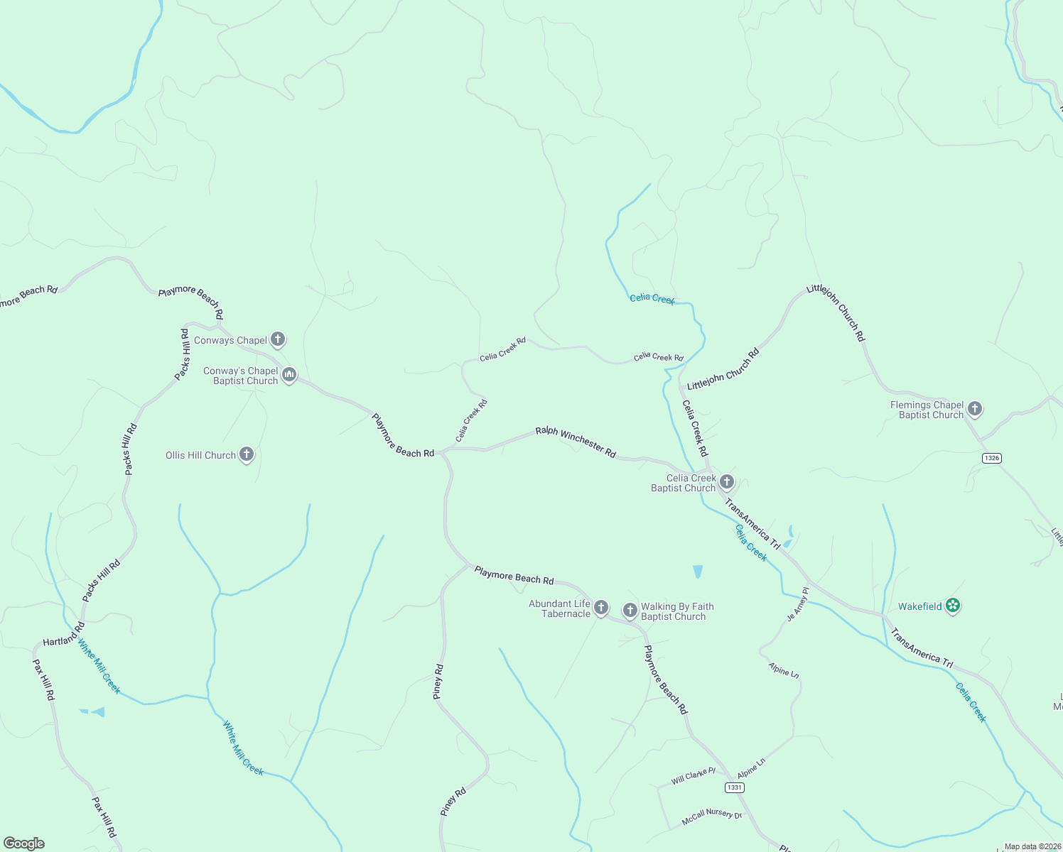 map of restaurants, bars, coffee shops, grocery stores, and more near 5183 Ralph Winchester Road in Lenoir