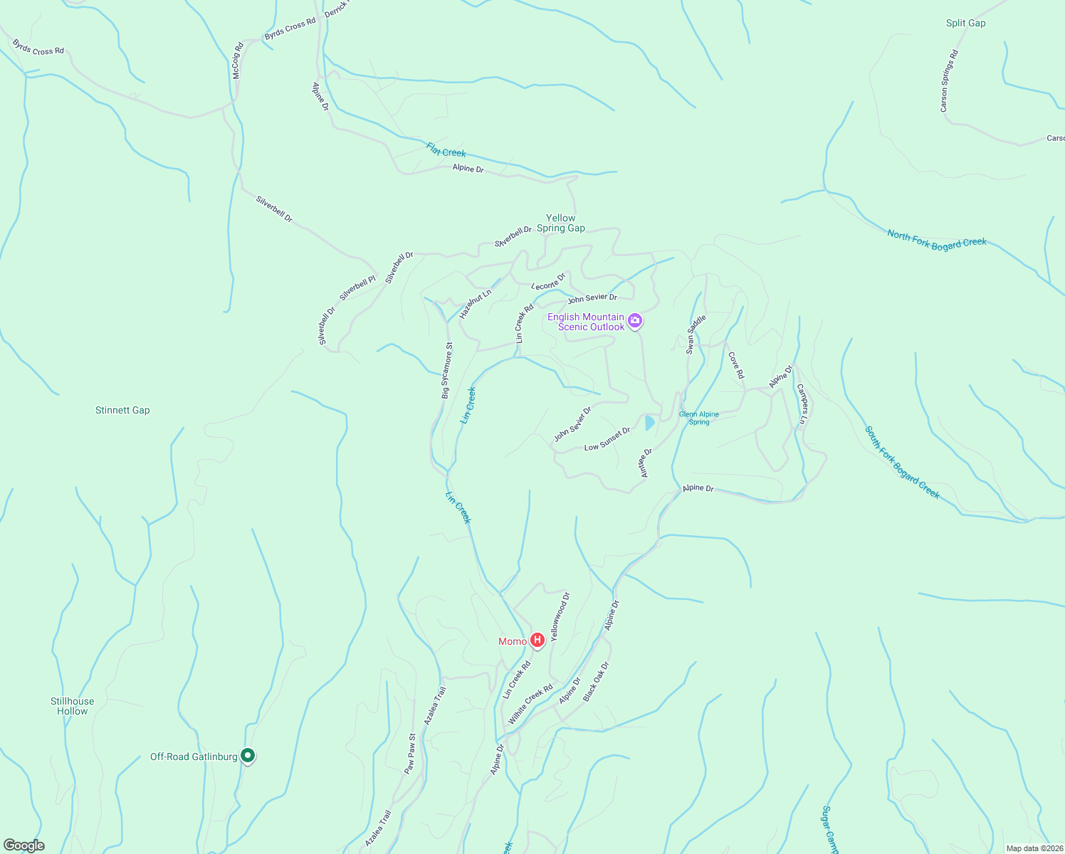 map of restaurants, bars, coffee shops, grocery stores, and more near 1154 Chestnut Ridge Court in Sevierville
