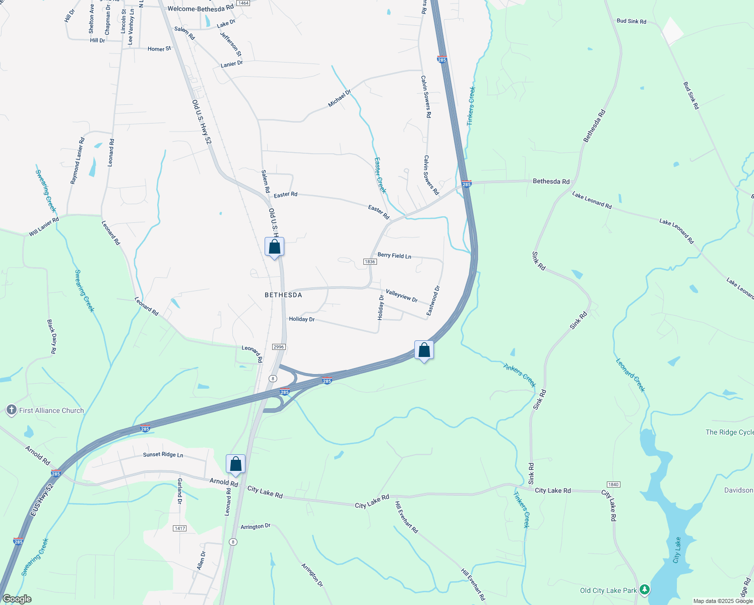 map of restaurants, bars, coffee shops, grocery stores, and more near 400 Holiday Drive in Lexington