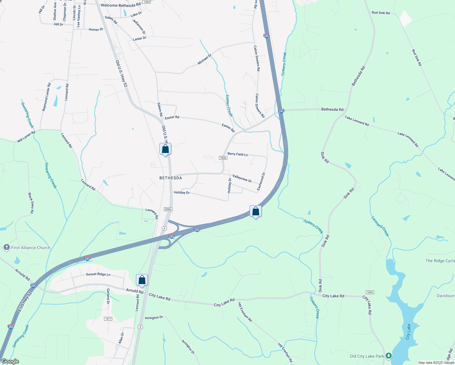 map of restaurants, bars, coffee shops, grocery stores, and more near 400 Holiday Drive in Lexington