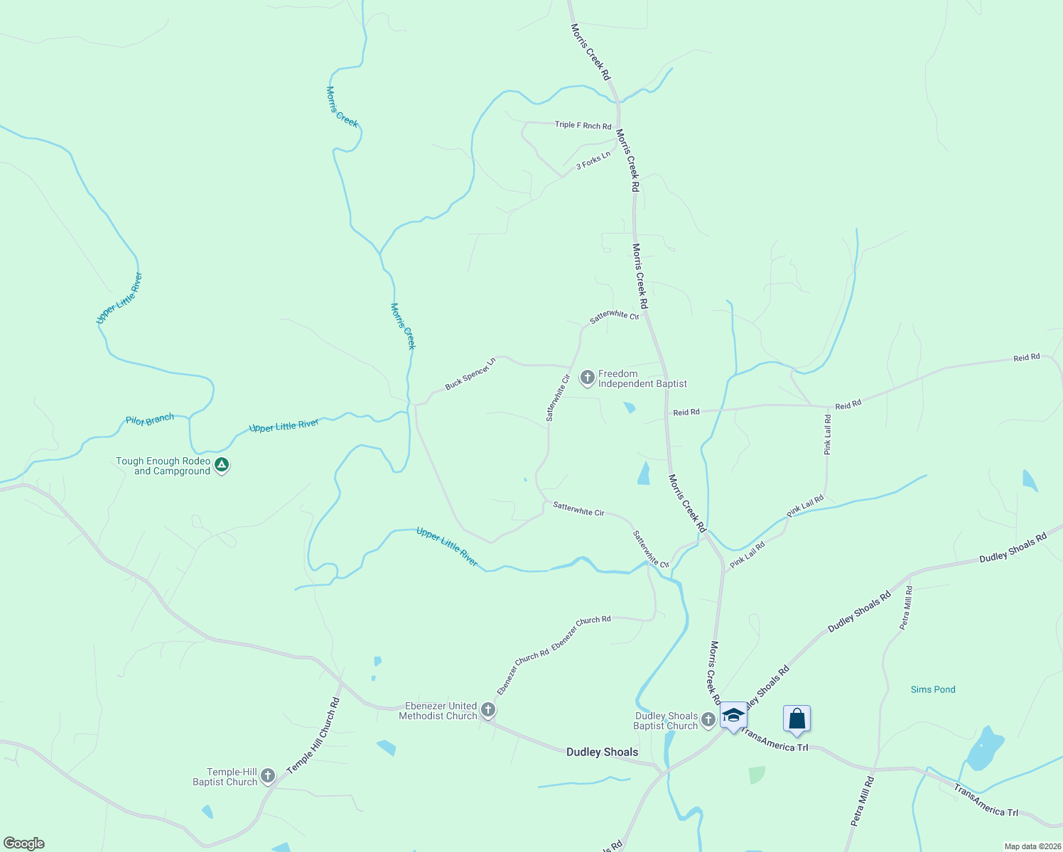 map of restaurants, bars, coffee shops, grocery stores, and more near 2265 Satterwhite Circle in Granite Falls