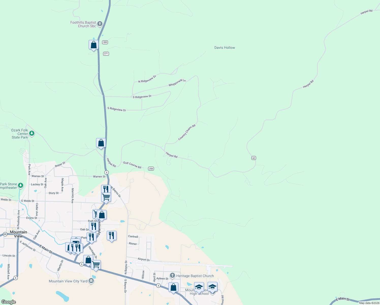 map of restaurants, bars, coffee shops, grocery stores, and more near 810 Herpel Road in Mountain View