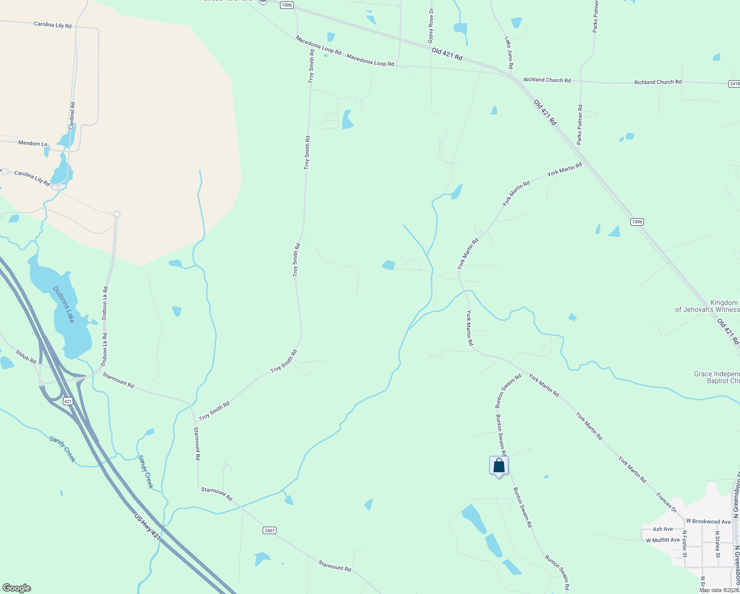 map of restaurants, bars, coffee shops, grocery stores, and more near 4798 Pearl Ferguson Road in Liberty