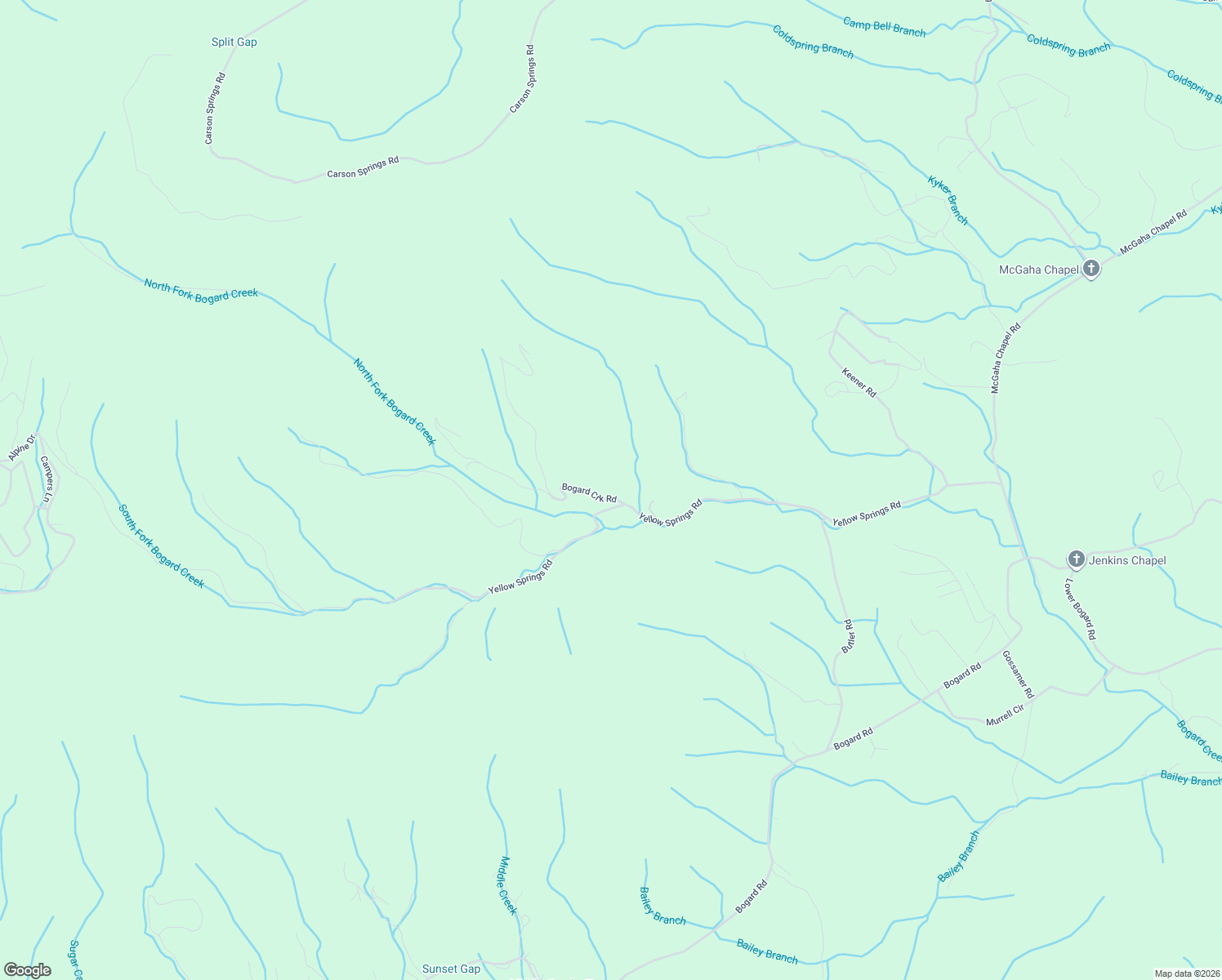 map of restaurants, bars, coffee shops, grocery stores, and more near 957 Bogard Creek Way in Cosby