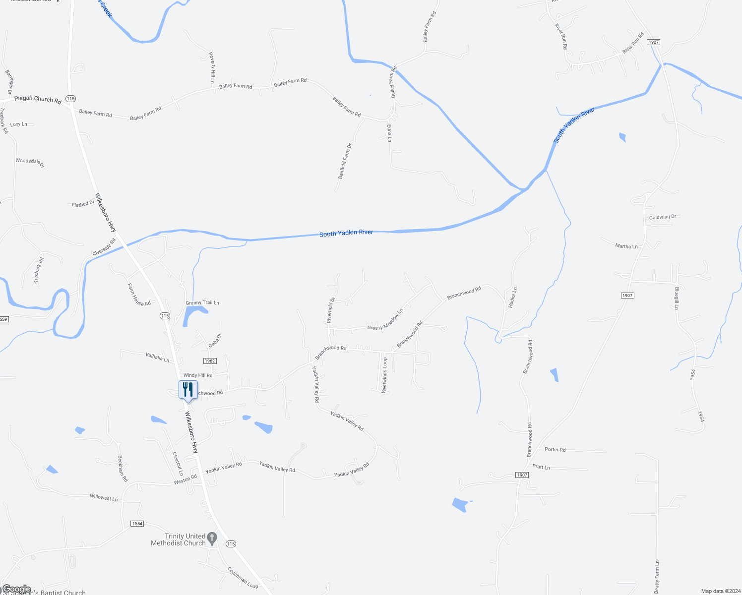 map of restaurants, bars, coffee shops, grocery stores, and more near 138 Mountain Crest Drive in Statesville