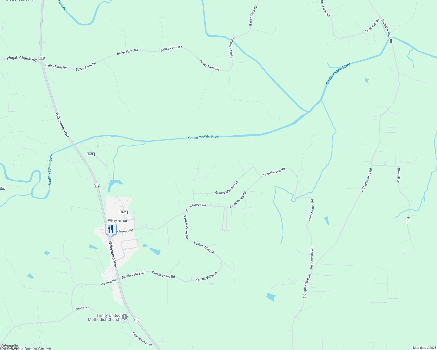 map of restaurants, bars, coffee shops, grocery stores, and more near 138 Mountain Crest Drive in Statesville