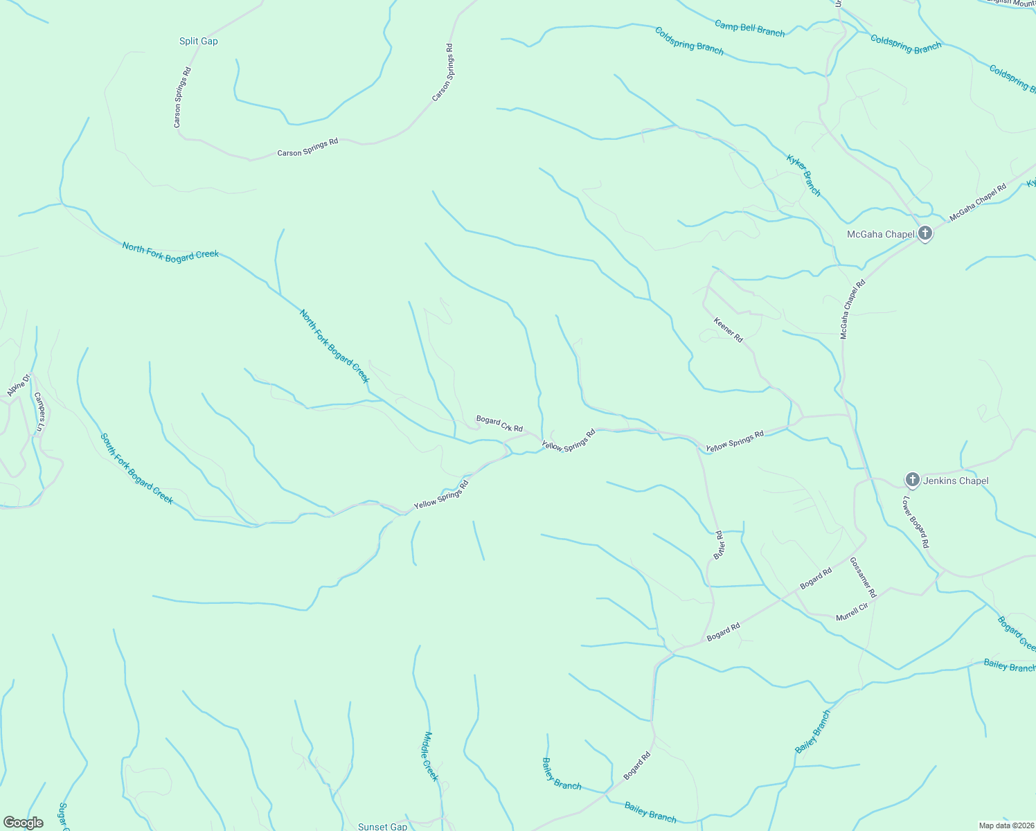 map of restaurants, bars, coffee shops, grocery stores, and more near 957 Bogard Creek Way in Cosby