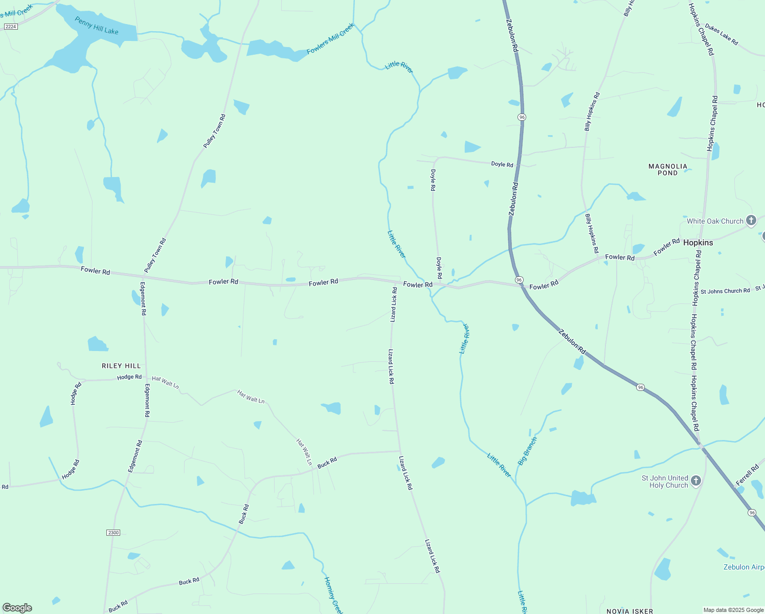 map of restaurants, bars, coffee shops, grocery stores, and more near 4125 Lizard Lick Road in Wendell