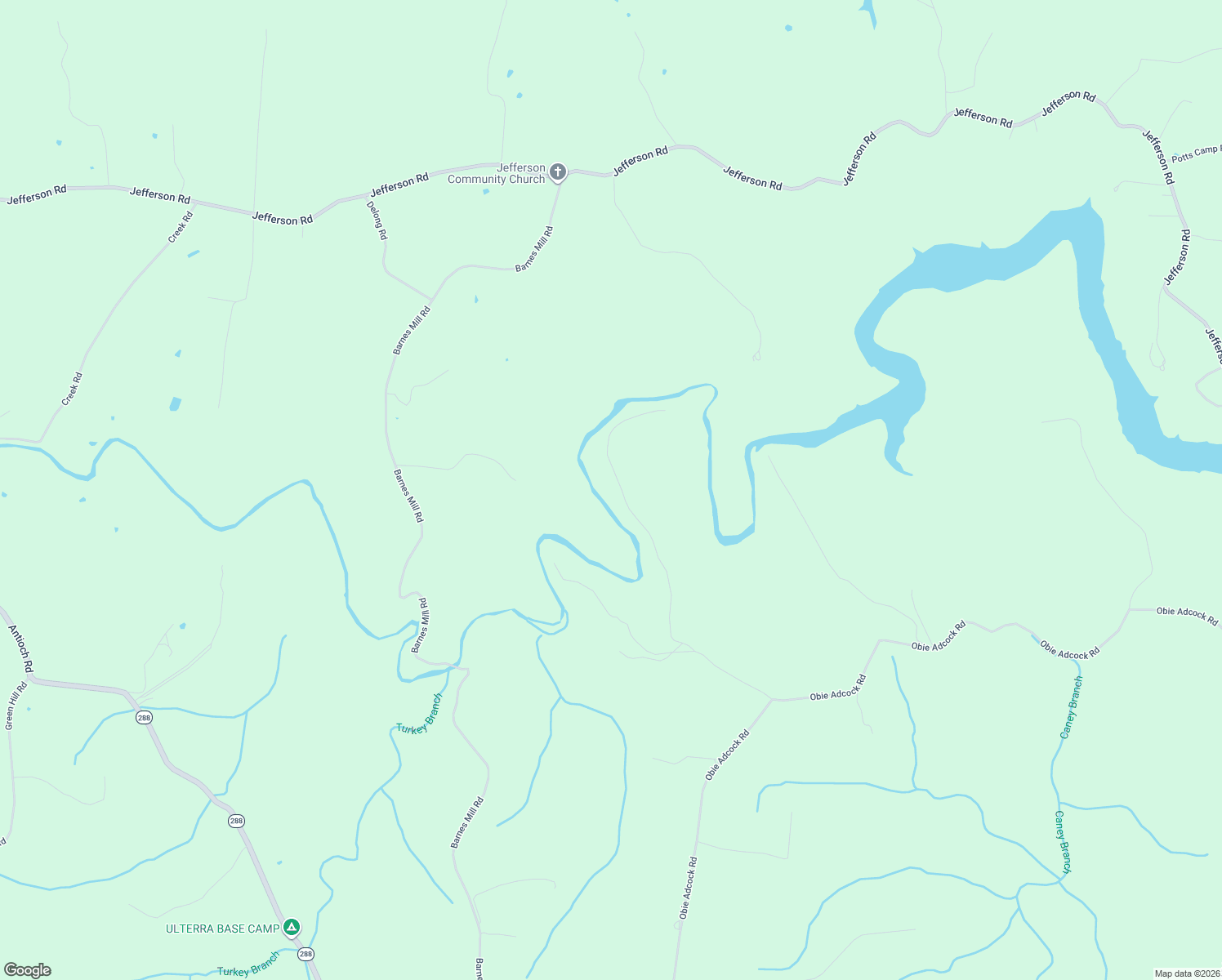 map of restaurants, bars, coffee shops, grocery stores, and more near Jones Mill Road in Smithville