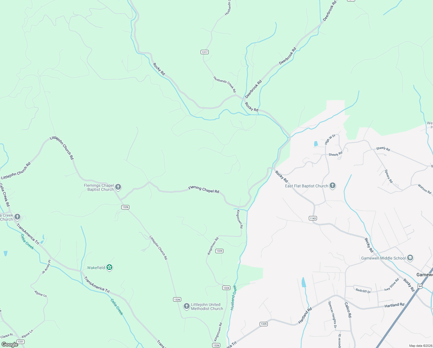 map of restaurants, bars, coffee shops, grocery stores, and more near 3959 Fleming Chapel Road in Lenoir