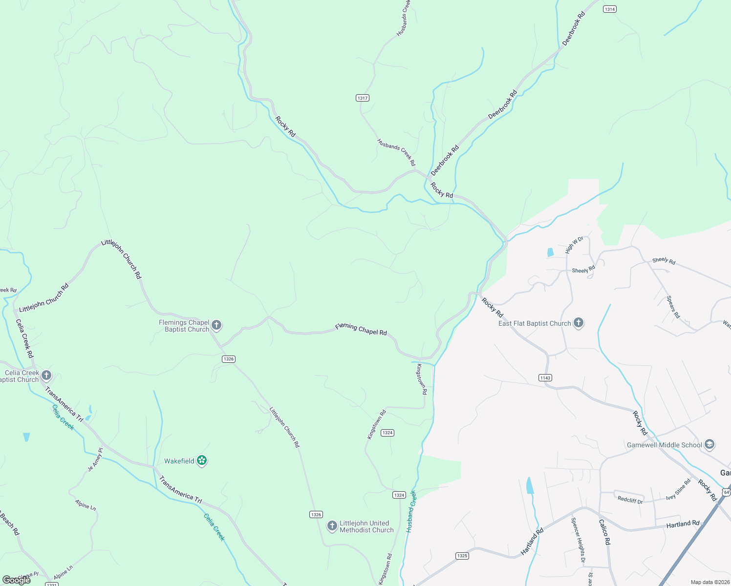 map of restaurants, bars, coffee shops, grocery stores, and more near 3959 Fleming Chapel Road in Lenoir