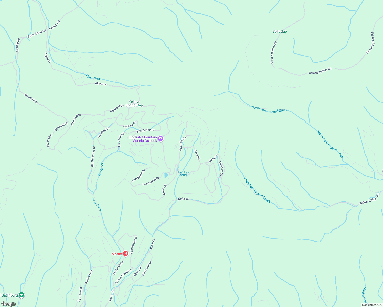 map of restaurants, bars, coffee shops, grocery stores, and more near 1081 Cove Road in Sevierville