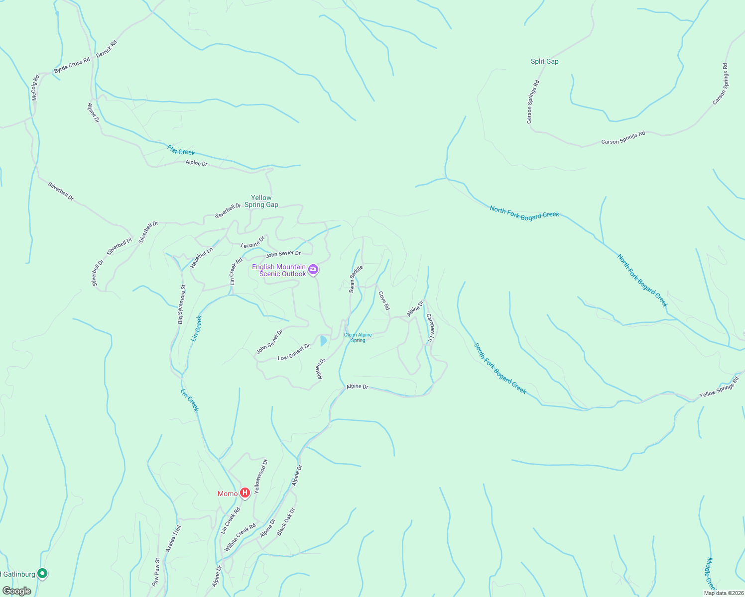 map of restaurants, bars, coffee shops, grocery stores, and more near 1081 Cove Road in Sevierville