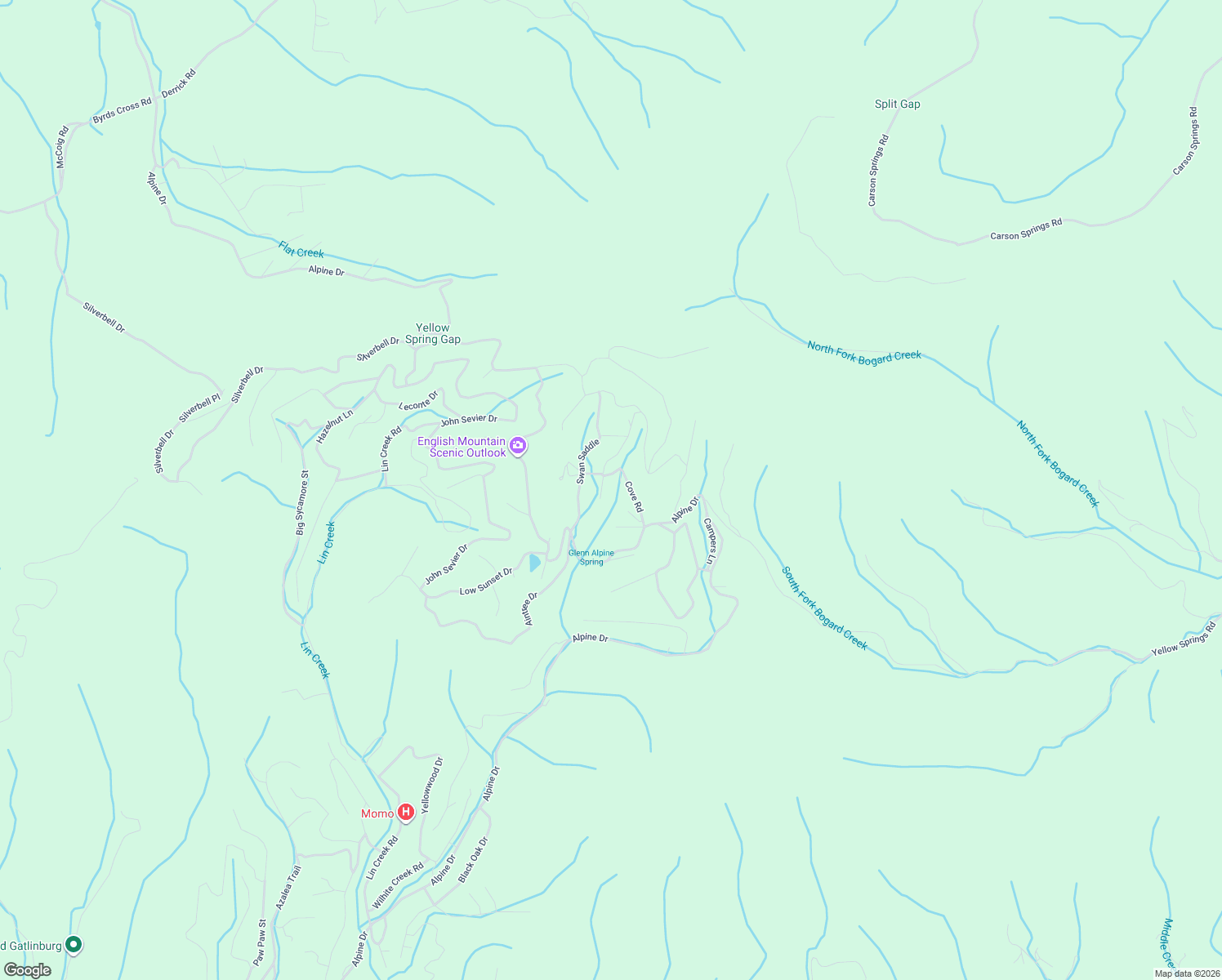 map of restaurants, bars, coffee shops, grocery stores, and more near 1081 Cove Road in Sevierville