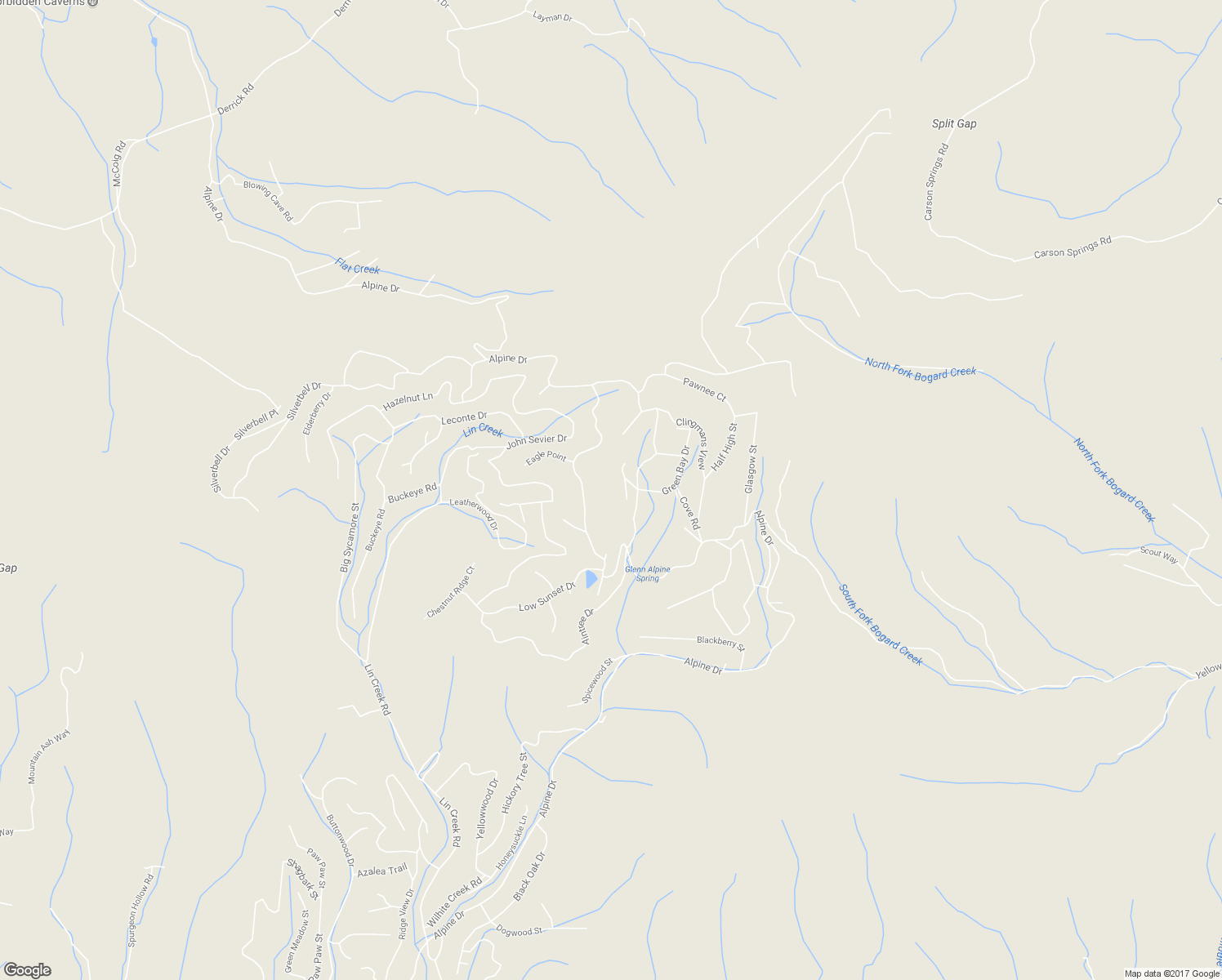 map of restaurants, bars, coffee shops, grocery stores, and more near 1050 McKinley Street in Sevierville