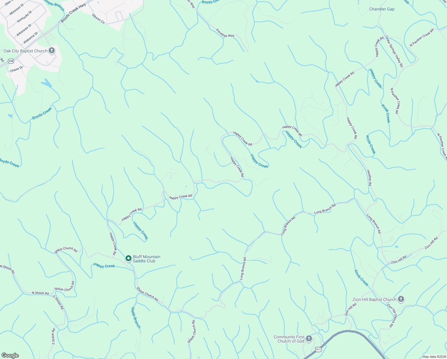 map of restaurants, bars, coffee shops, grocery stores, and more near 2002 Happy Creek Road in Seymour