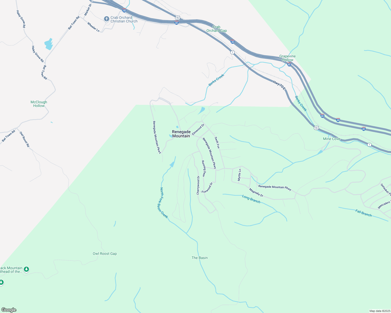 map of restaurants, bars, coffee shops, grocery stores, and more near in Renegade Mountain