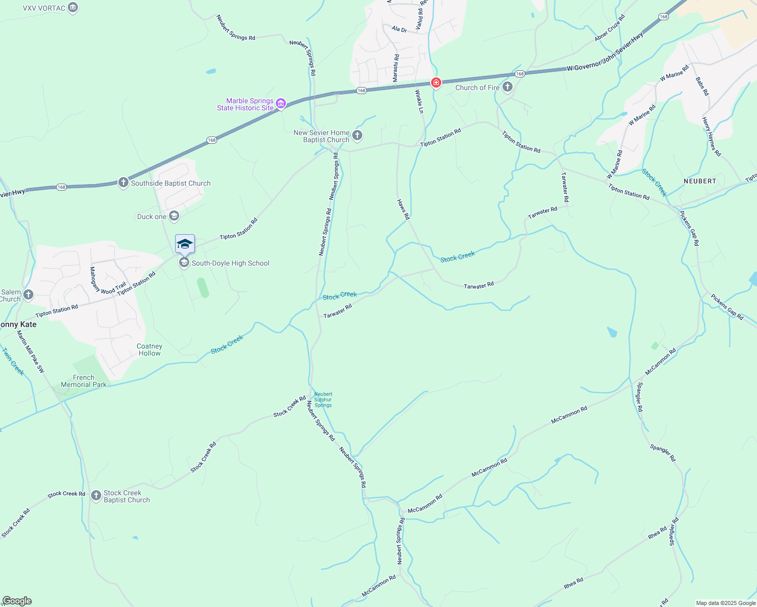 map of restaurants, bars, coffee shops, grocery stores, and more near 1508 Tarwater Road in Knoxville