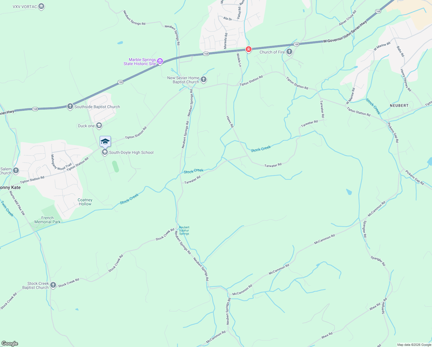 map of restaurants, bars, coffee shops, grocery stores, and more near 1508 Tarwater Road in Knoxville