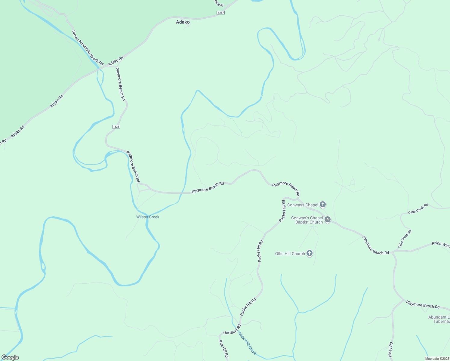 map of restaurants, bars, coffee shops, grocery stores, and more near 2530 Playmore Beach Road in Lenoir