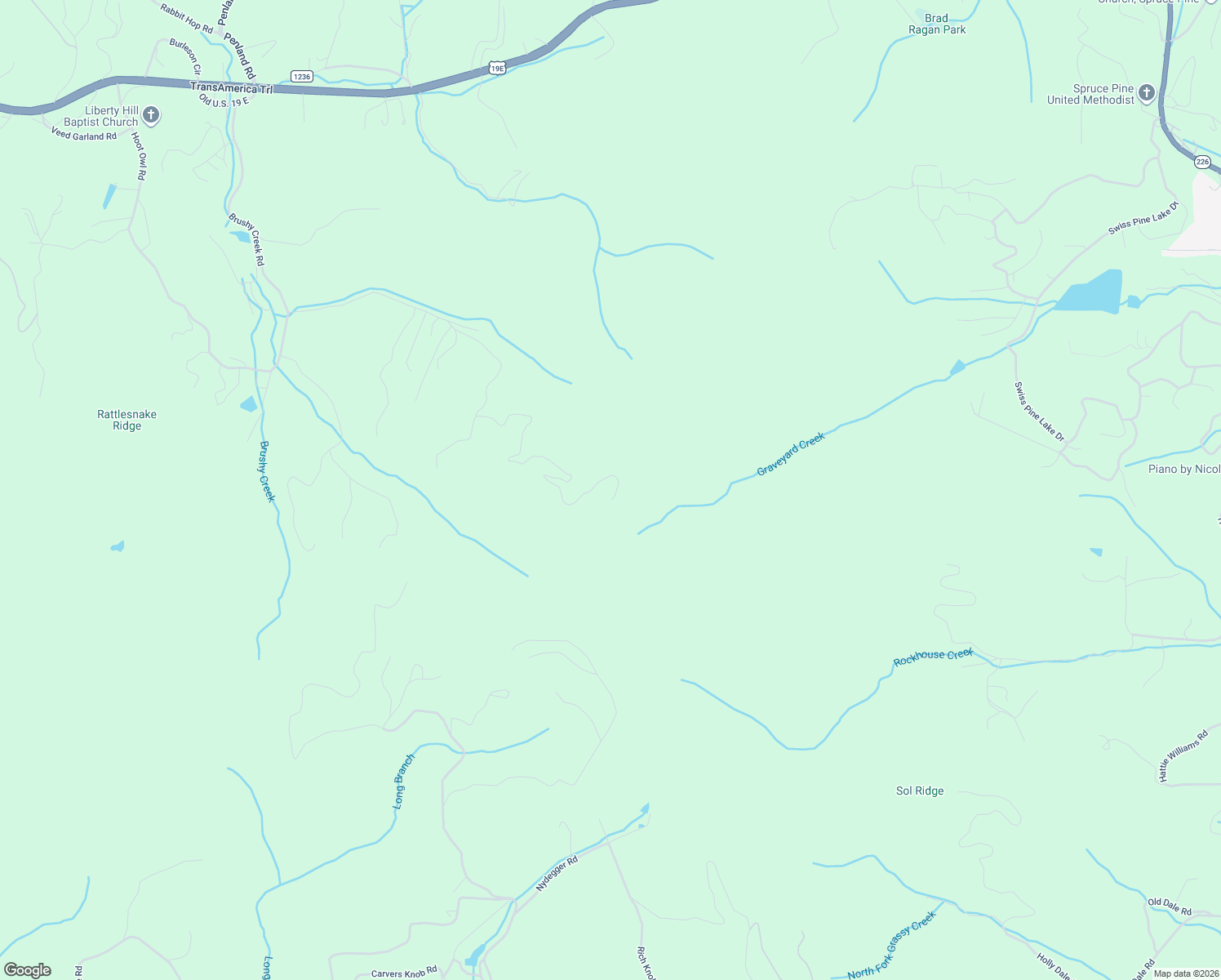 map of restaurants, bars, coffee shops, grocery stores, and more near 1024 Arrowhead Ridge Road in Spruce Pine