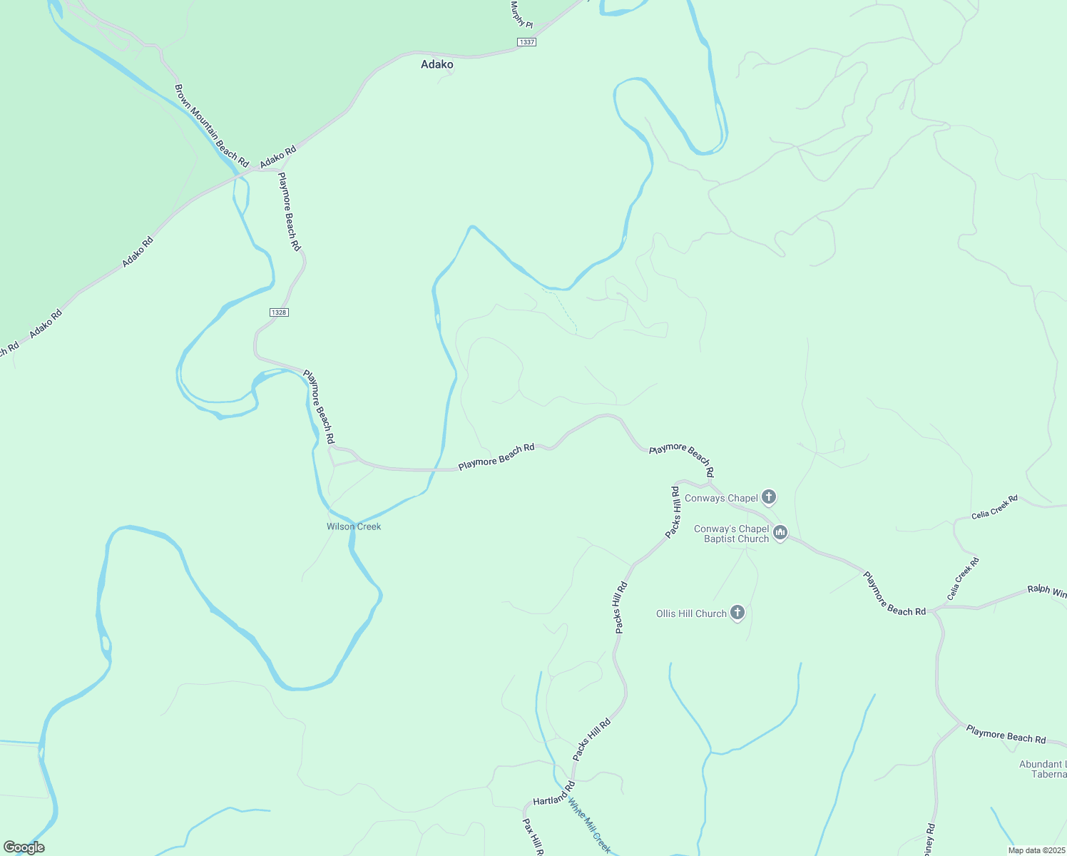 map of restaurants, bars, coffee shops, grocery stores, and more near 2530 Playmore Beach Road in Lenoir