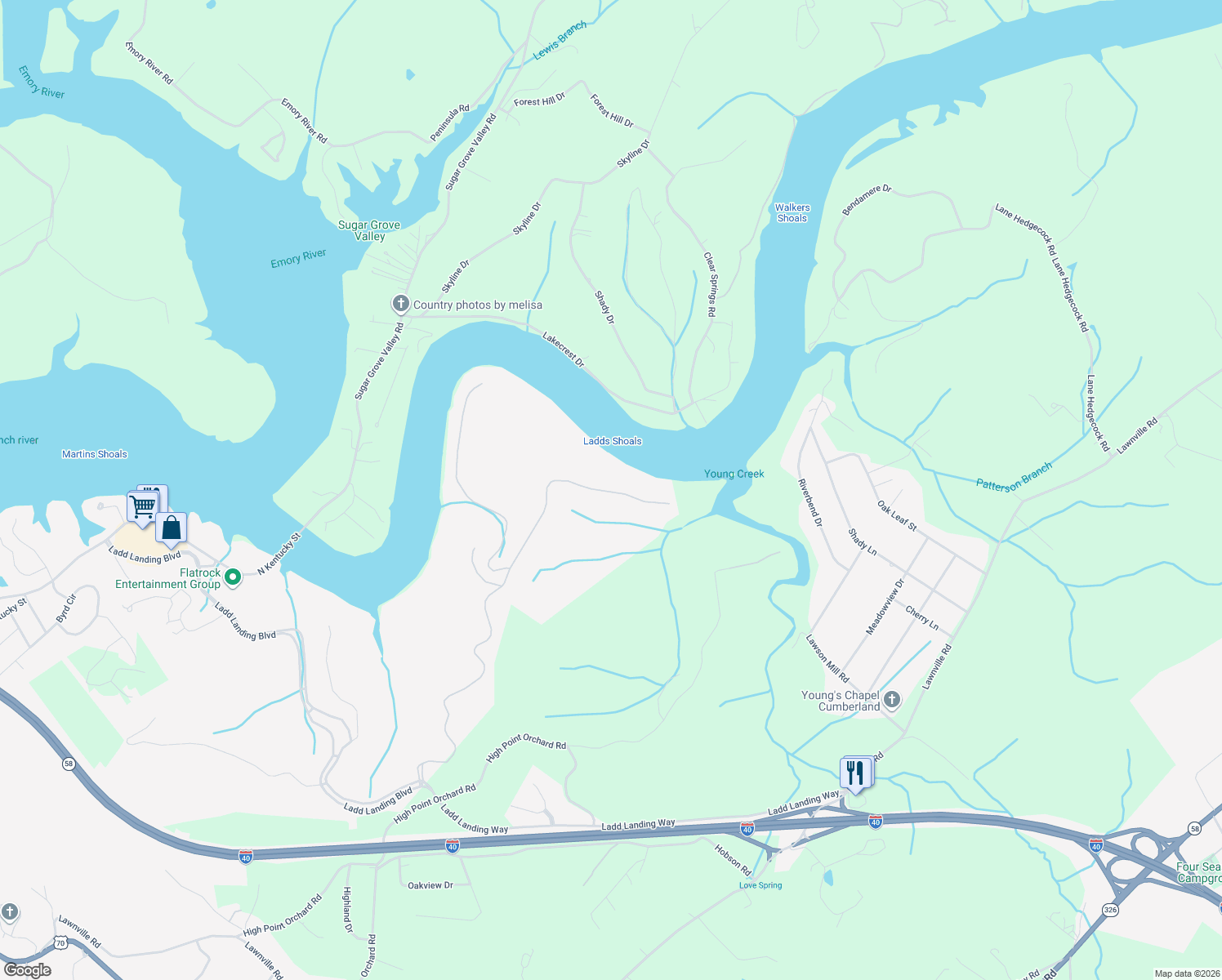 map of restaurants, bars, coffee shops, grocery stores, and more near 1019 Sheerwater Road in Kingston