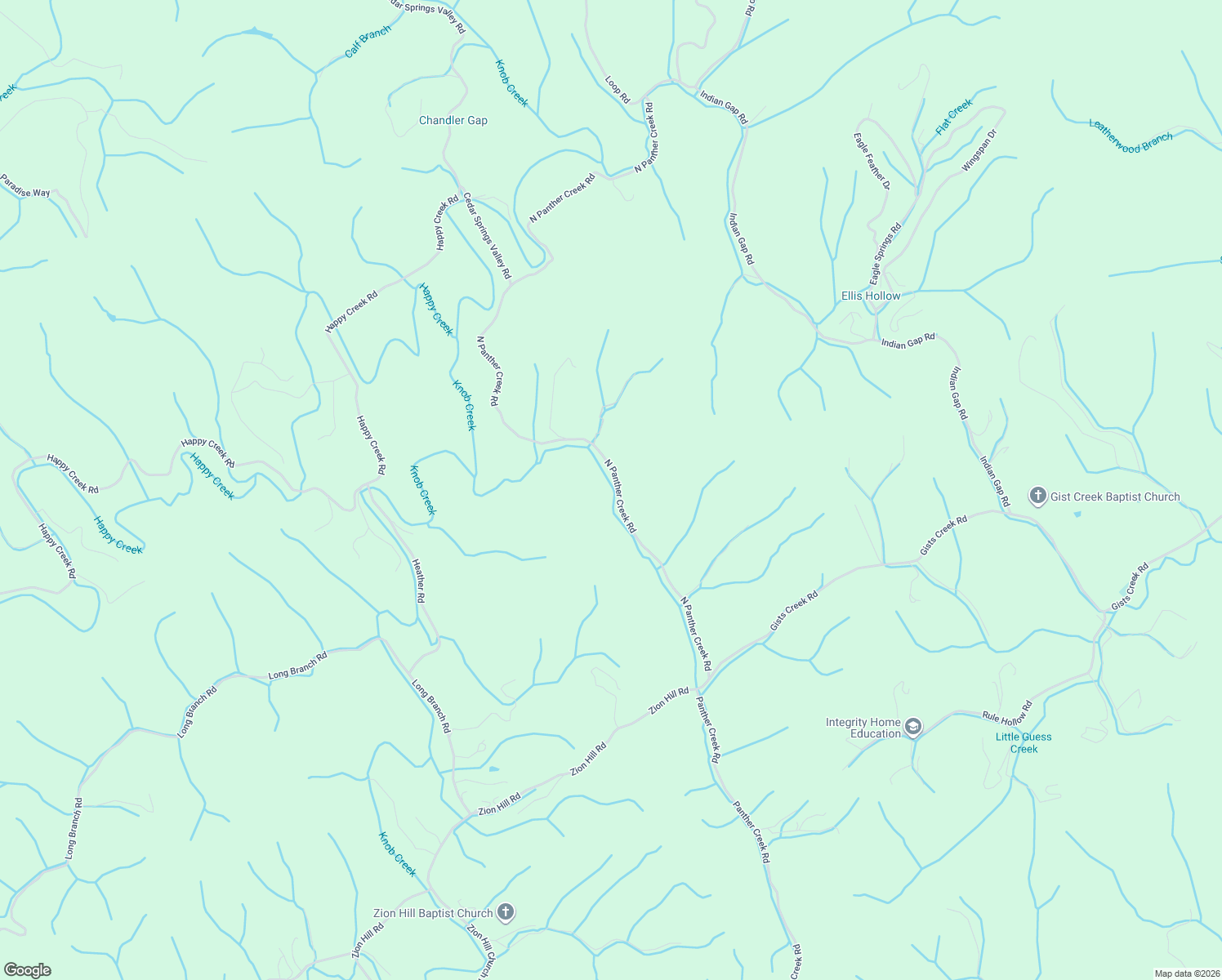 map of restaurants, bars, coffee shops, grocery stores, and more near 749 North Panther Creek Road in Sevierville