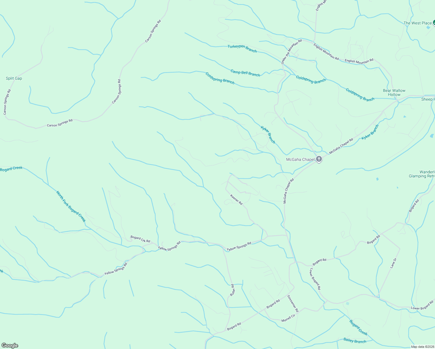 map of restaurants, bars, coffee shops, grocery stores, and more near 961 Roman Way in Cosby