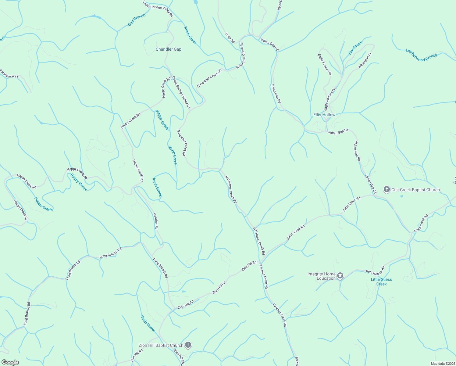map of restaurants, bars, coffee shops, grocery stores, and more near 749 North Panther Creek Road in Sevierville