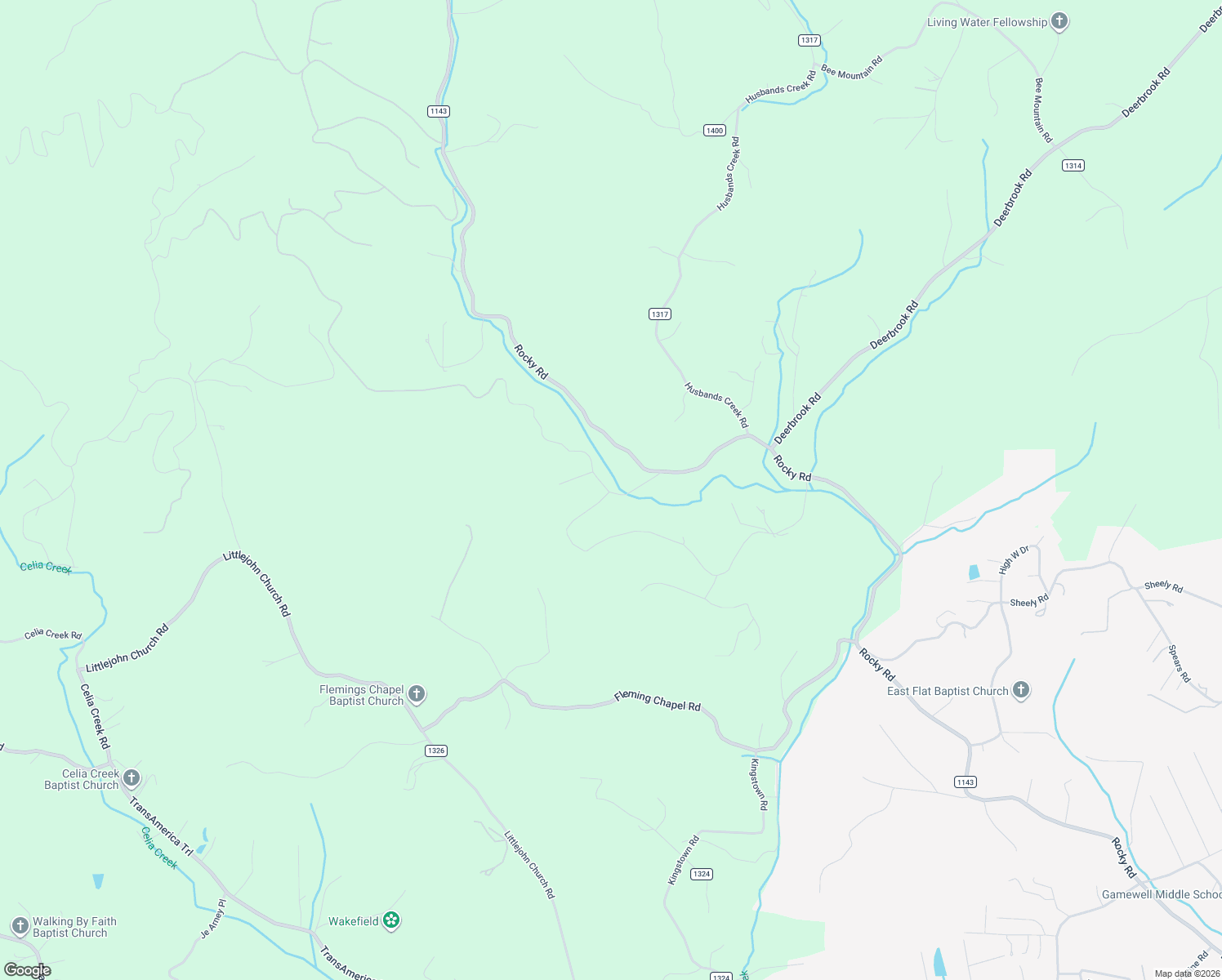 map of restaurants, bars, coffee shops, grocery stores, and more near 3765 Rocky Road in Lenoir