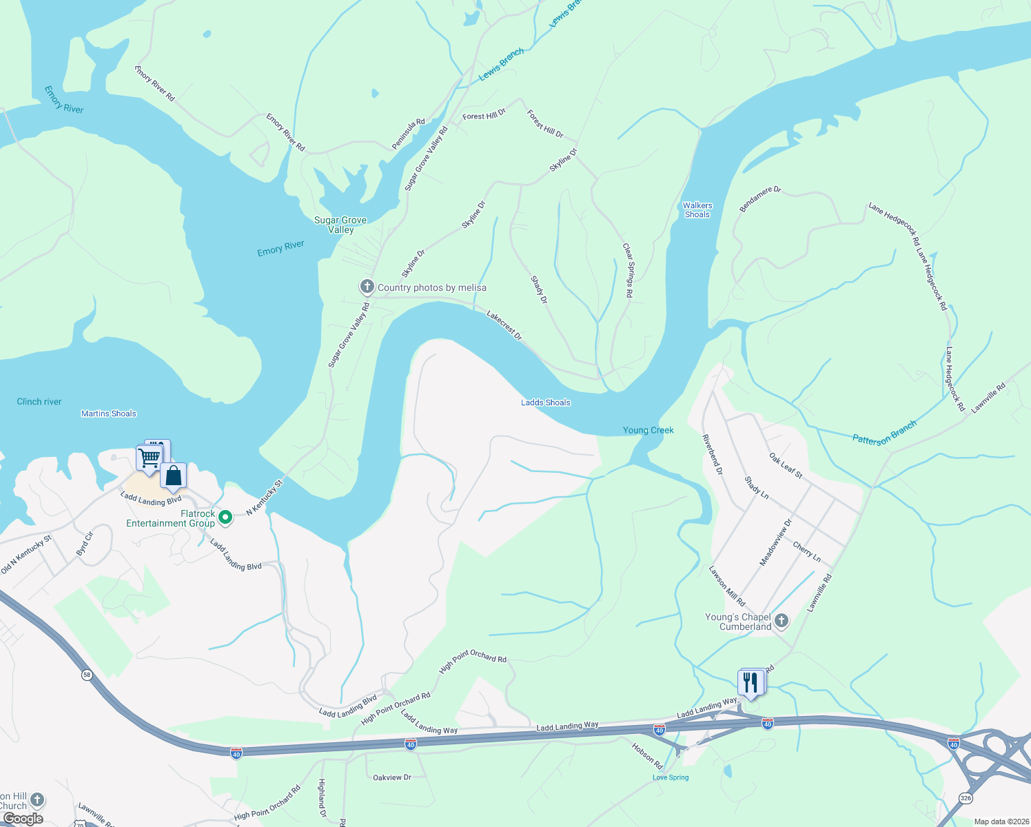map of restaurants, bars, coffee shops, grocery stores, and more near 1003 Sheerwater Road in Kingston