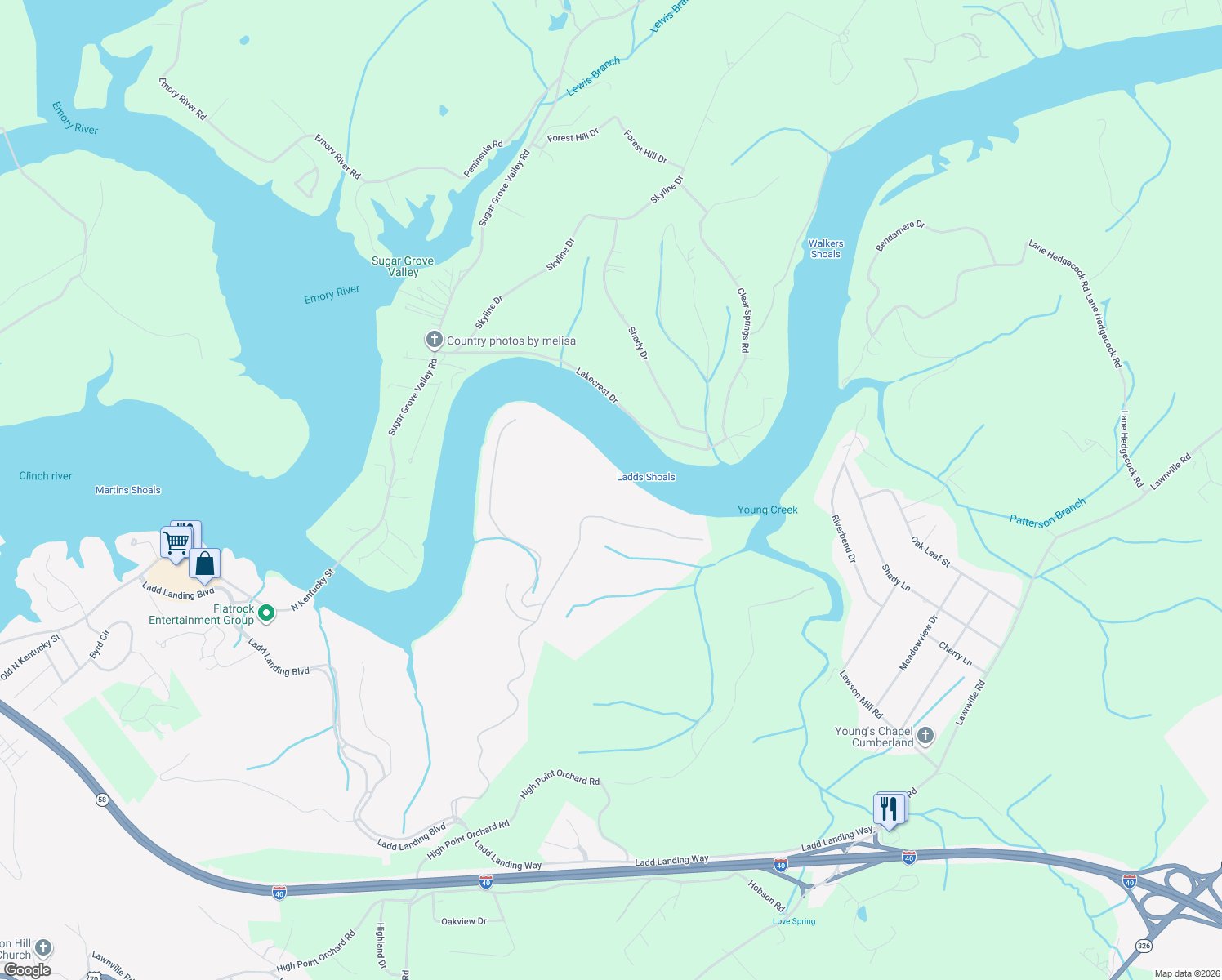 map of restaurants, bars, coffee shops, grocery stores, and more near 1003 Sheerwater Road in Kingston