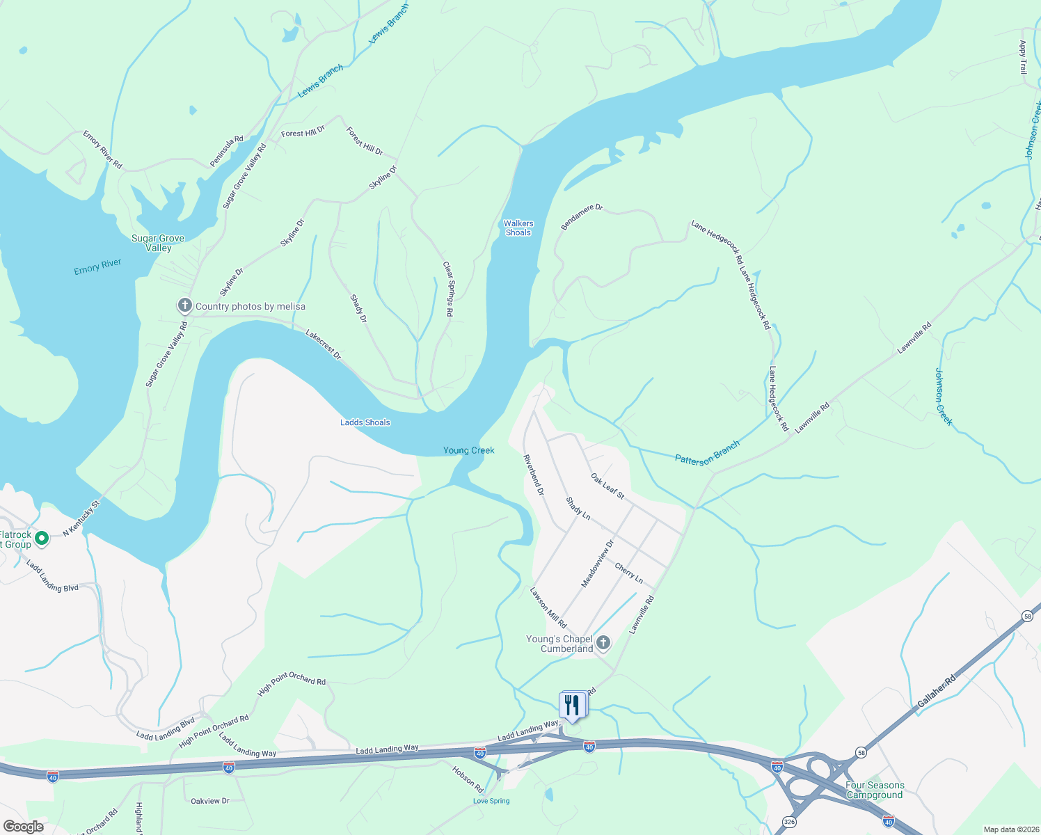 map of restaurants, bars, coffee shops, grocery stores, and more near 1209 Riverbend Drive in Kingston